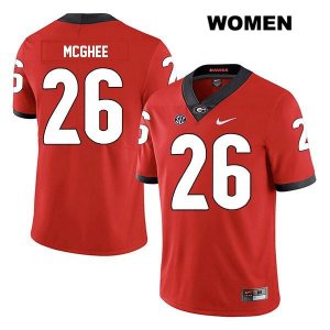 Women's Georgia Bulldogs NCAA #26 Tyrique McGhee Nike Stitched Red Legend Authentic College Football Jersey FOF1654DW